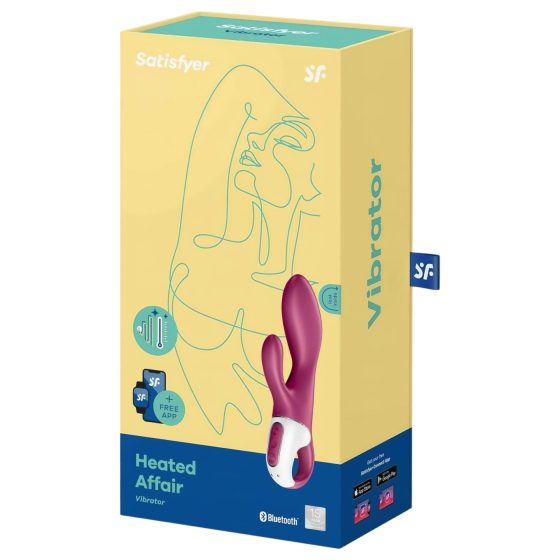 Satisfyer Heated Affair - vyhřívaný vibrátor s klitorálním ramenem (červený)