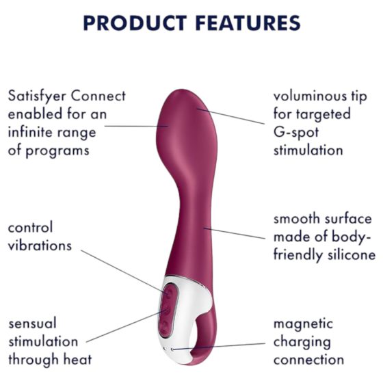 Satisfyer Hot Spot - vibrátor na G-bod s ohřevem, dobíjecí, červený