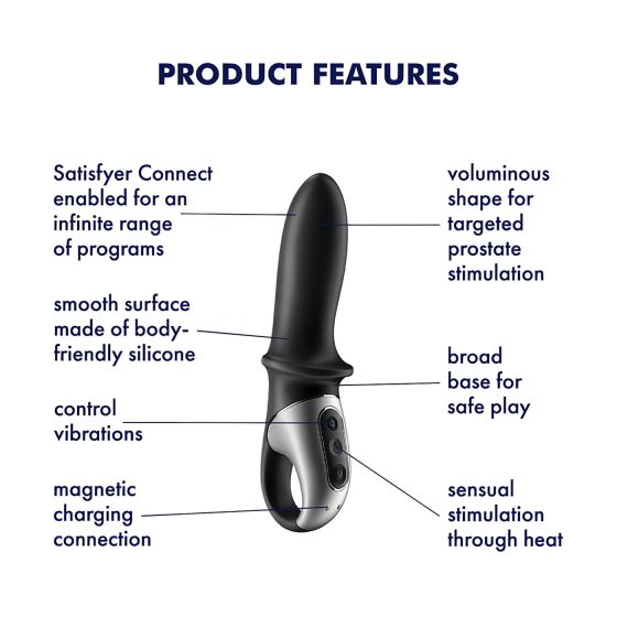Satisfyer Hot Passion - chytrý hřející anální vibrátor (černý)