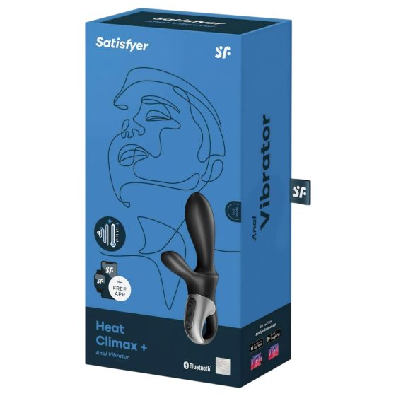 Satisfyer Heat Climax+ – chytrý, vyhřívaný anální vibrátor (černý)