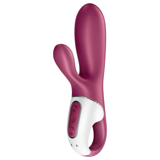 Satisfyer Hot Bunny - chytrý vyhřívací vibrátor s klitorální zahnutím (červený)