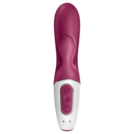 Satisfyer Hot Bunny - chytrý vyhřívací vibrátor s klitorální zahnutím (červený)