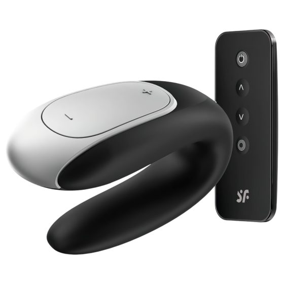 Satisfyer Double Fun - chytrý, vodotěsný párový vibrátor (černý)