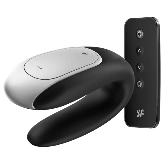 Satisfyer Double Fun - párový vibrátor ovládaný aplikací (černý)