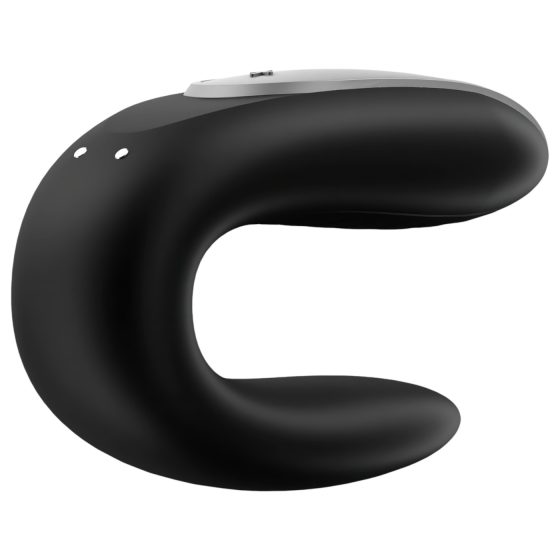 Satisfyer Double Fun - chytrý, vodotěsný párový vibrátor (černý)
