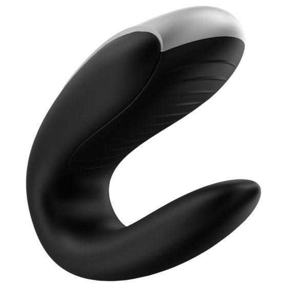 Satisfyer Double Fun - chytrý, vodotěsný párový vibrátor (černý)