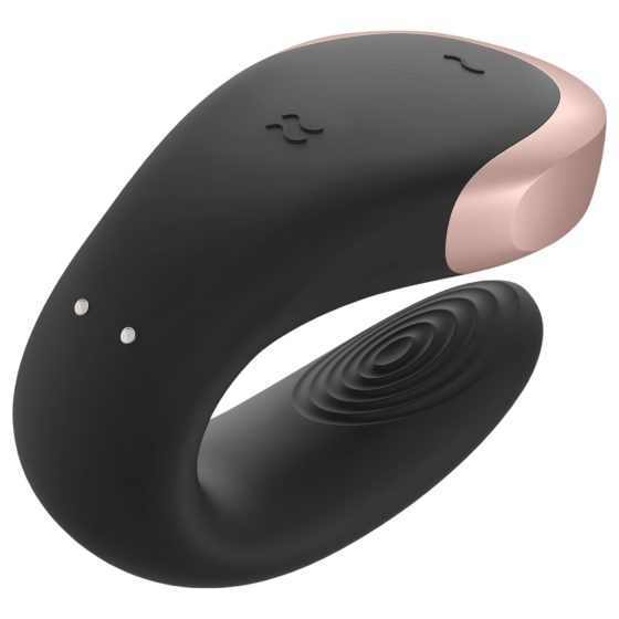 Satisfyer Double Love - chytrý párový vibrátor s dálkovým ovládáním (černý)