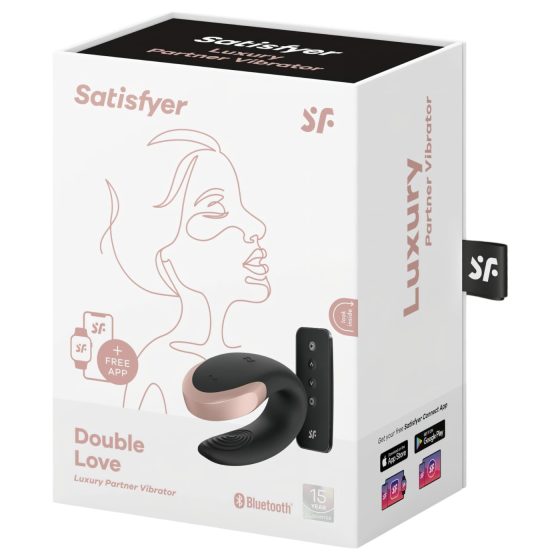 Satisfyer Double Love - chytrý párový vibrátor s dálkovým ovládáním (černý)