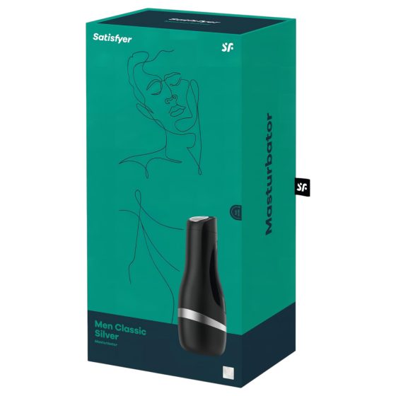 Satisfyer Men Classic - manuální vakuový masturbátor - stříbrný