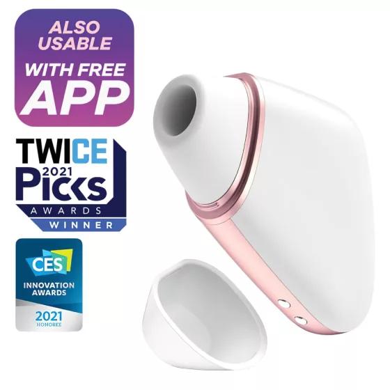 Satisfyer Love Triangle - aplikací řízený stimulátor klitorisu s tlakovými vlnami (bílý)