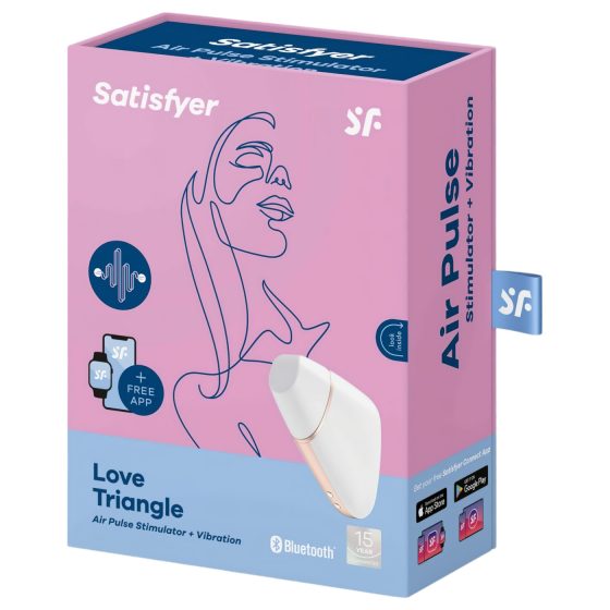 Satisfyer Love Triangle - chytrý stimulátor klitorisu s tlakovými vlnami (bílý)