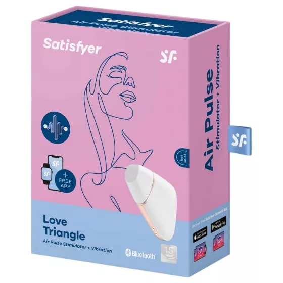 Satisfyer Love Triangle - aplikací řízený stimulátor klitorisu s tlakovými vlnami (bílý)