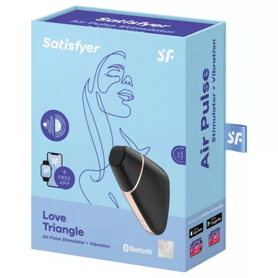 Satisfyer Love Triangle - aplikací ovládaný stimulátor klitorisu s tlakovými vlnami (černý)