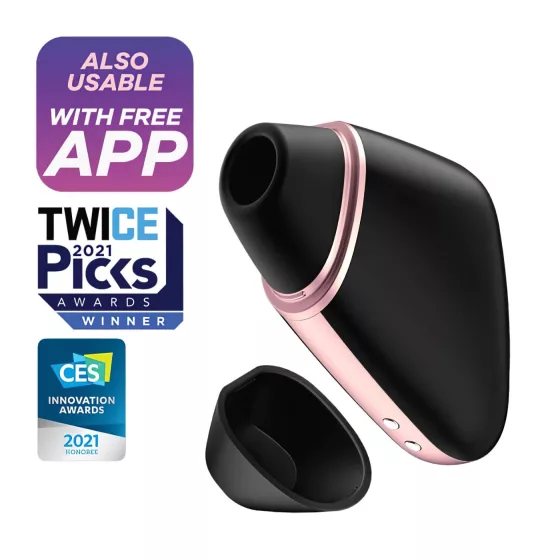 Satisfyer Love Triangle - aplikací ovládaný stimulátor klitorisu s tlakovými vlnami (černý)
