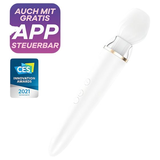 Satisfyer Double Wand-er - inteligentní masážní vibrátor (bílý)