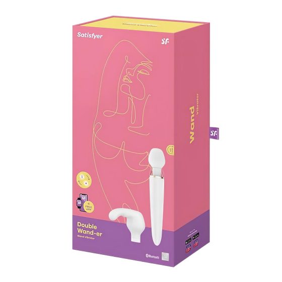 Satisfyer Double Wand-er - inteligentní masážní vibrátor (bílý)