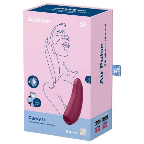 Satisfyer Curvy 1+ - chytrý podtlakový stimulátor klitorisu (červený)