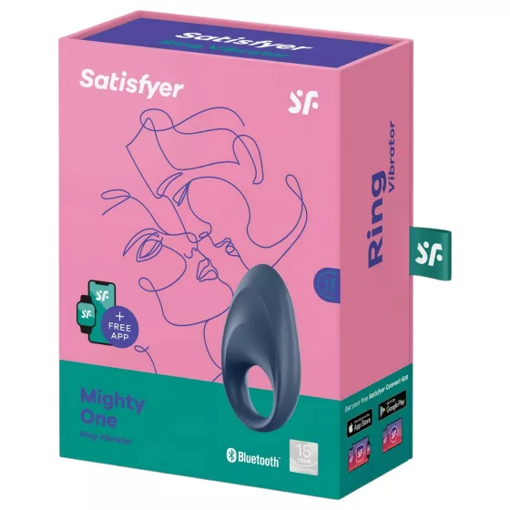 Satisfyer Mighty One - Vibrační erekční kroužek pro muže ovládaný aplikací (modrý)