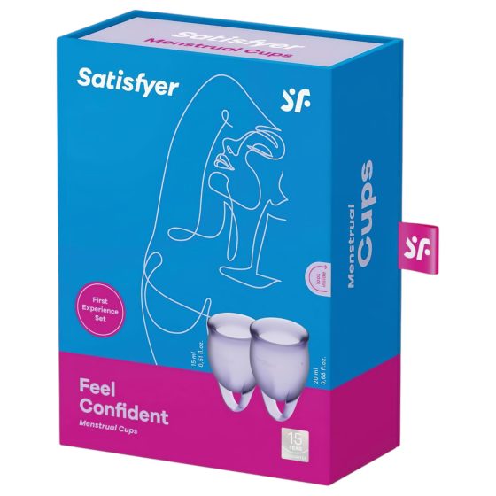 Satisfyer Feel Confident - sada menstruačních kalíšků (fialová)