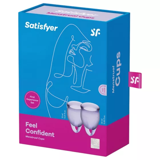 Satisfyer Feel Confident - menstruační kalíšek sada - fialová