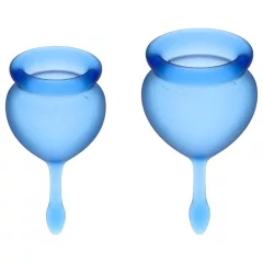   Satisfyer Feel Good - sada silikonových menstruačních kalíšků (modrá, 2 ks)