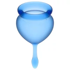   Satisfyer Feel Good - sada silikonových menstruačních kalíšků (modrá, 2 ks)