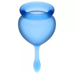   Satisfyer Feel Good - sada silikonových menstruačních kalíšků (modrá, 2 ks)