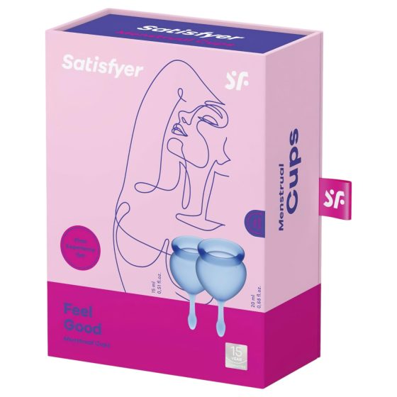 Satisfyer Feel Good - menstruační kalíšky sada (modrá) - 2 ks