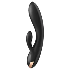   Satisfyer Double Flex - vibrátor s klitorálním ramenem ovládaný aplikací (černý)