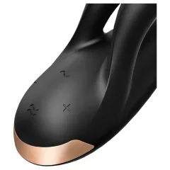   Satisfyer Double Flex - vibrátor s klitorálním ramenem ovládaný aplikací (černý)