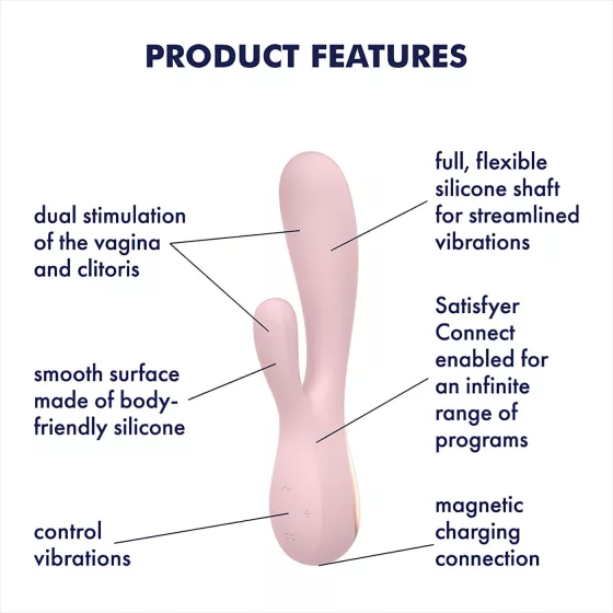 Satisfyer Mono Flex - chytrý vodotěsný vibrátor (růžový)
