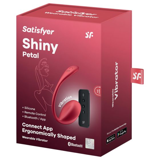 Satisfyer Shiny Petal - vibrační vajíčko s dálkovým ovládáním - červené