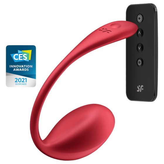 Satisfyer Shiny Petal - vibrační vajíčko s dálkovým ovládáním - červené