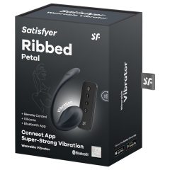   Satisfyer Ribbed Petal - rádiové vibrační vajíčko (černé)
