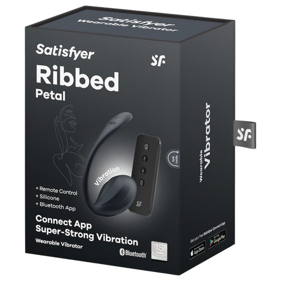 Satisfyer Ribbed Petal - rádiové vibrační vajíčko (černé)
