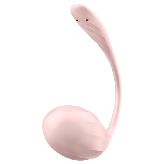 Satisfyer Ribbed Petal - vibrační vajíčko s rádiovým ovládáním (růžová)