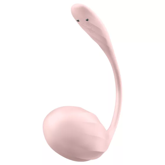 Satisfyer Ribbed Petal - nositelné vibrační vajíčko s rádiovým ovládáním (růžové)