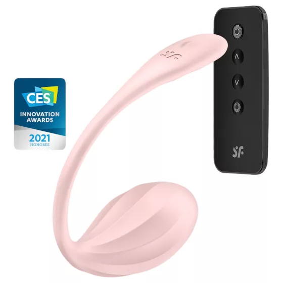 Satisfyer Ribbed Petal - nositelné vibrační vajíčko s rádiovým ovládáním (růžové)