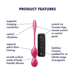   Satisfyer Love Birds 2 - vibrační venušiny kuličky ovládané aplikací (růžové)