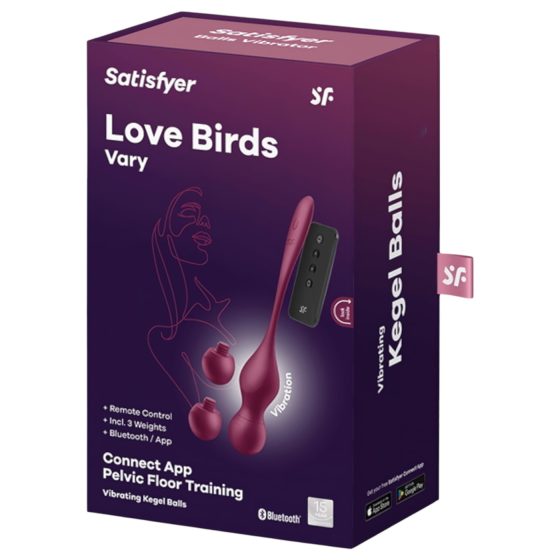 Satisfyer Love Birds Vary - chytré variabilní venušiny kuličky - červené