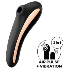   Satisfyer Dual Kiss - dobíjecí vaginální a klitorální vibrátor (černý)