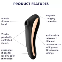   Satisfyer Dual Kiss - dobíjecí vaginální a klitorální vibrátor (černý)