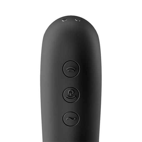 Satisfyer Dual Kiss - dobíjecí vaginální a klitoriální vibrátor (černý)