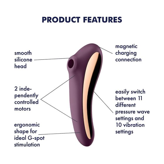 Satisfyer Dual Kiss - 2v1, vaginální a klitorální vibrátor (fialový)