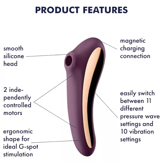 Satisfyer Dual Kiss - 2v1, vaginální a klitorální vibrátor (fialový)