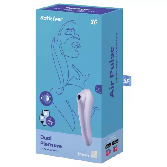 Satisfyer Dual Pleasure - chytrý 2v1 vibrátor s vlnami vzduchu - fialový