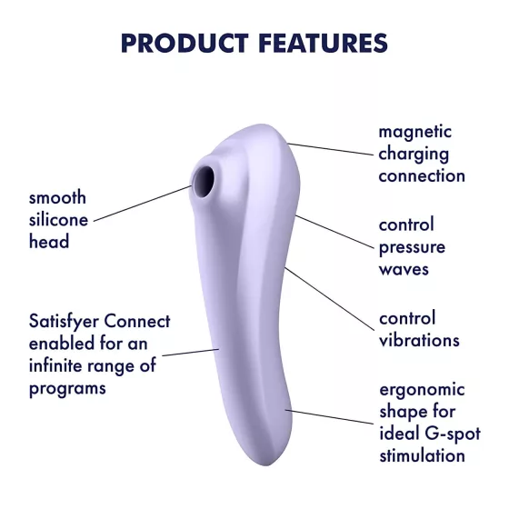 Satisfyer Dual Pleasure - chytrý 2v1 vibrátor s vlnami vzduchu - fialový