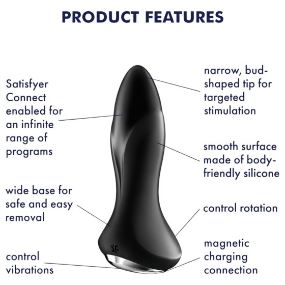 Satisfyer Rotator Plug 1 - anální vibrátor s perlami (černý)
