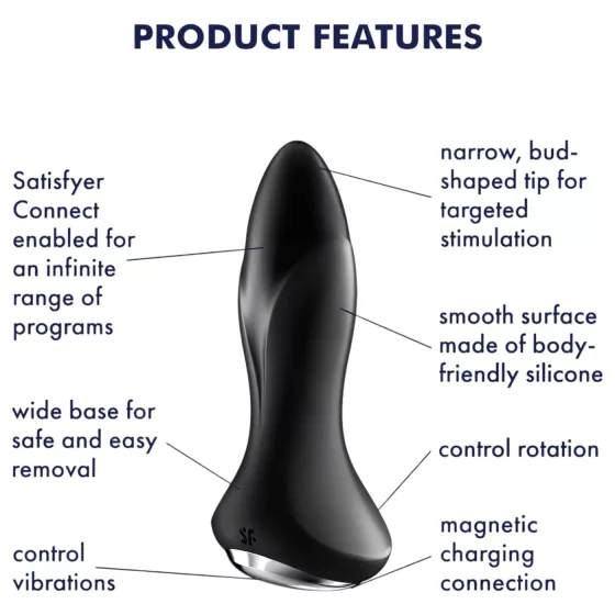 Satisfyer Rotator Plug 1 - anální vibrátor s korálky (černý)