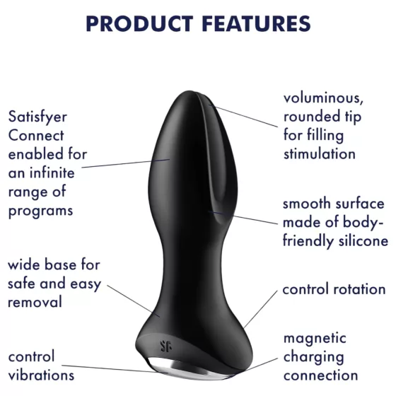 Satisfyer Rotator Plug 2 - anální vibrátor s korálky (černý)